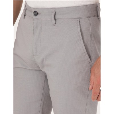Gri Slim Fit Dokuma Şort