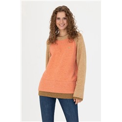 Kadın Somon Bisiklet Yaka Kazak