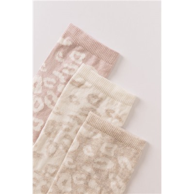 Pack 3 calcetines largos leopard