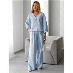 Брюки палаццо с защипами из плотного лиоцелла