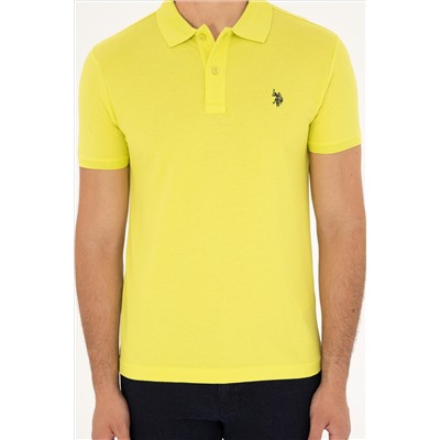 Erkek Slim Fit Polo Yaka Fıstık Yeşili Basic Tişört