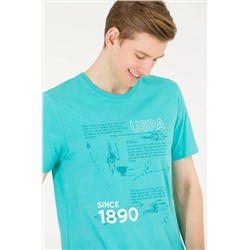 Erkek Mint Bisiklet Yaka Tişört