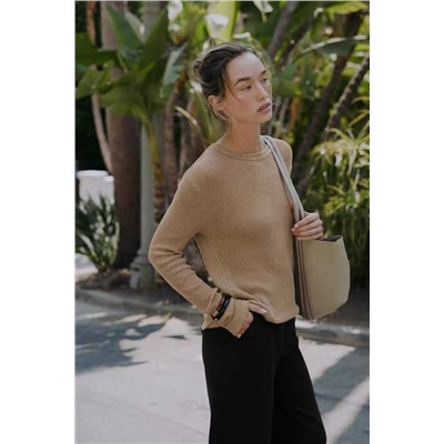 Женский лонгслив из смесового тенселя и шерсти  ЗАР*А