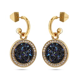 Серьги Галактика (кристаллы SW синие; покрытие золото), Есть комплект