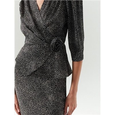 Блузка с коротким рукавом из 100% вискозы, B3154/nocturne