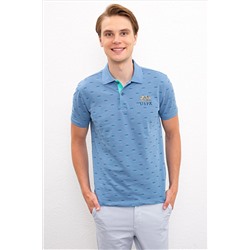 Erkek İndigo Polo Yaka Tişört