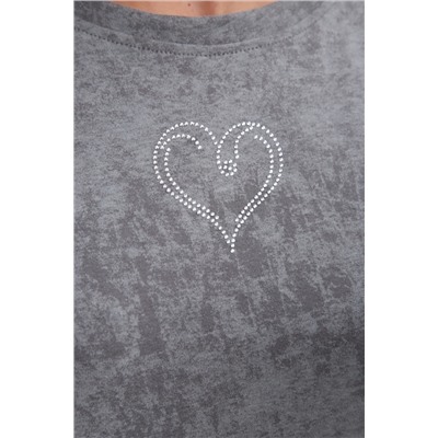 Платье туника варенка с принтом Сердце ТП-02