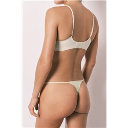 Tanga tira microfibra y encaje verde