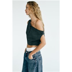 ASYMMETRIC TOP WITH BUTTON