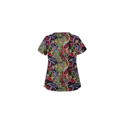 UA Imperial Garden Granite V-Inset Mock Wrap Print Scrub Top
