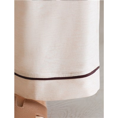 Прямые брюки из эластичного хлопка с контрастным кантом