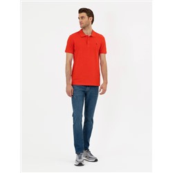 Kırmızı Slim Fit %100 Pamuk Polo Yaka Basic Tişört