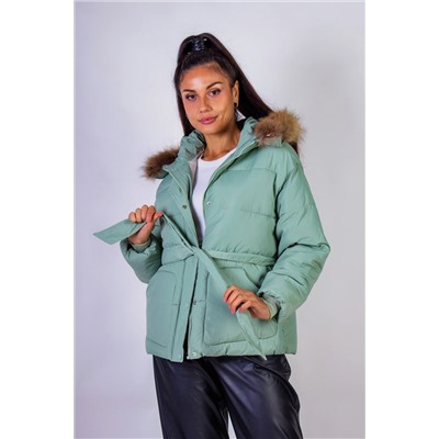 Куртка на поясе с капюшоном, евро-зима, демисезон арт.611