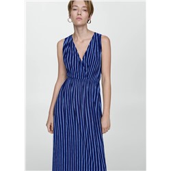 Vestido estampado rayas lazo