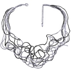 Колье Паутина (10 нитей; покрытие родий, черный родий) 55-60см, Есть комплект