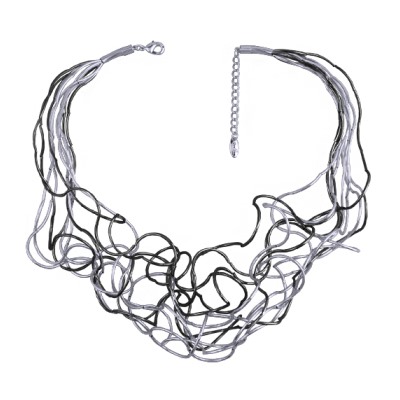 Колье Паутина (10 нитей; покрытие родий, черный родий) 55-60см, Есть комплект