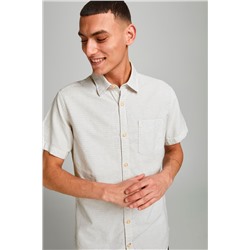 Camisa regular fit Crudo y negro