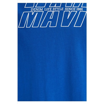 Mavi Baskılı Tişört Oversize / Geniş Kesim 0611827-70895
