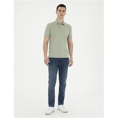 Çağla Yeşili Slim Fit Merserize Tişört