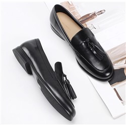 Лоферы из натуральной кожи с кисточками Эконик*а