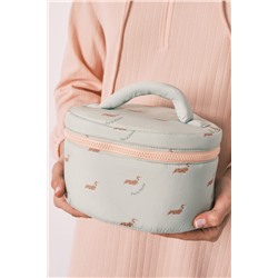 Neceser mediano verde estampado perritos