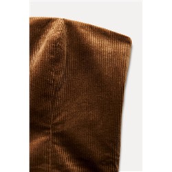CORDUROY STRAPLESS TOP