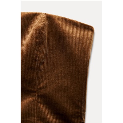 CORDUROY STRAPLESS TOP