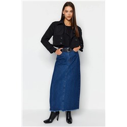 TRENDYOL MODEST Indigo Uzun Denim Kot Etek TCTAW24EE00004