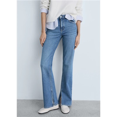 Jeans rectos tiro medio aberturas