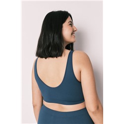 Top liso sin costuras azul