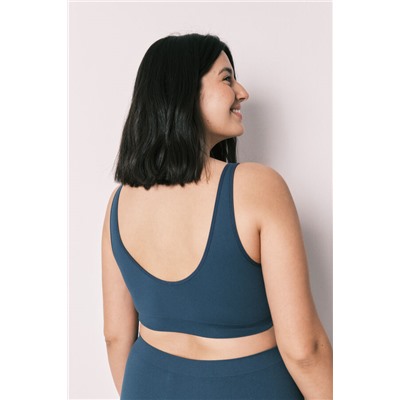 Top liso sin costuras azul