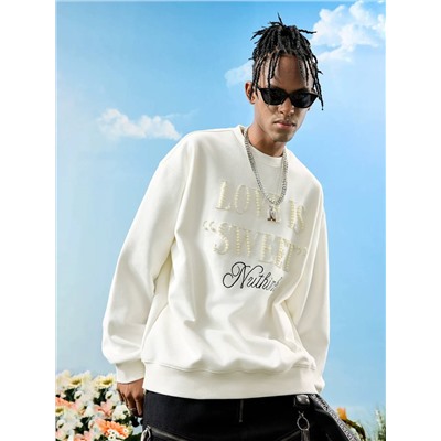 Свитшот с вышивкой из бусин   Китайский молодежный бренд Nuthin*k