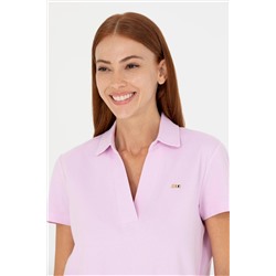 Kadın Manolya Kaçık Yaka Basic Tişört