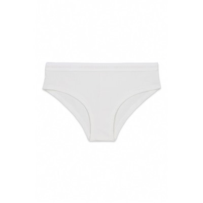 Braga brasileña ancha algodón canalé blanca