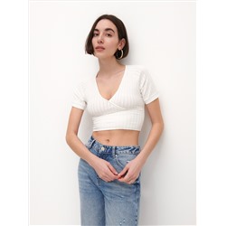 Oberteil aus Rippstrickjersey