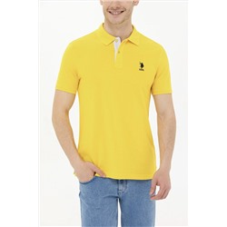 Erkek Koyu Sarı Basic Polo Yaka Tişört