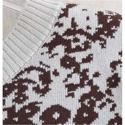 Винтажный жаккардовый кардиган