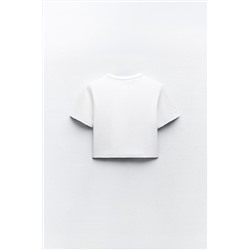 FADED-EFFECT RIBBED CROP TOP