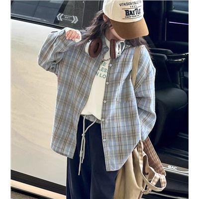 Хлопковая рубашка в клеточку