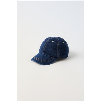 DENIM CAP WITH TOPSTITCHING