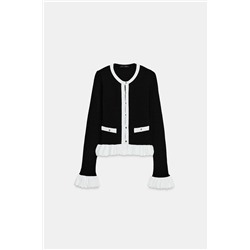 CONTRAST KNIT CARDIGAN