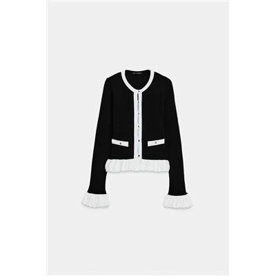 CONTRAST KNIT CARDIGAN