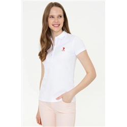 Kadın Beyaz Basic Polo Yaka Tişört