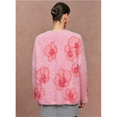 Женский флисовый жаккардовый кардиган