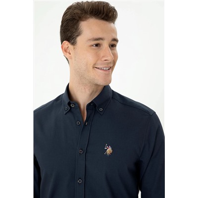 Erkek Lacivert Uzun Kollu Gömlek