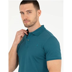 Yeşil Slim Fit Polo Yaka Merserize Tişört