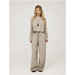 Базовые бежевые брюки их хлопка