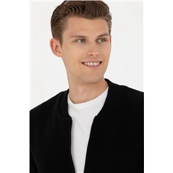 Erkek Siyah Basic Triko Hırka