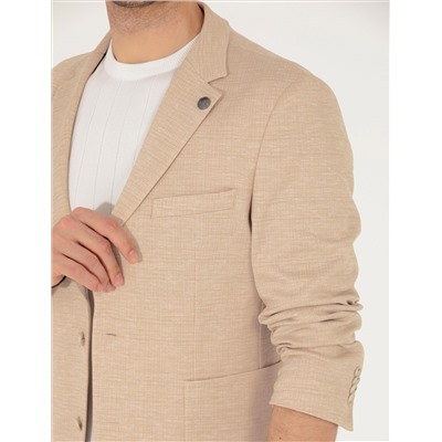 Bej Ekstra Slim Fit Blazer Ceket