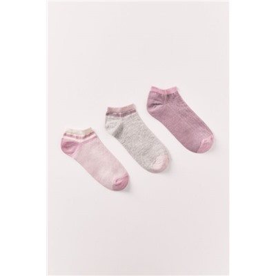 Pack 3 calcetines cortos bloques rosa